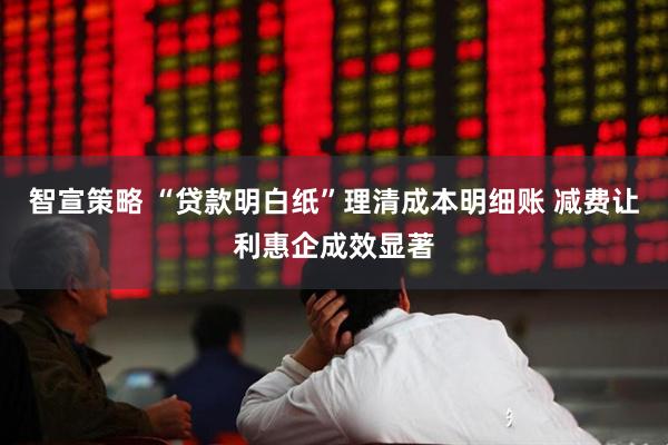 智宣策略 “贷款明白纸”理清成本明细账 减费让利惠企成效显著